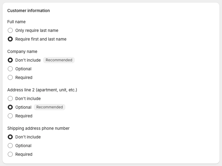 Require first and last name screenshot